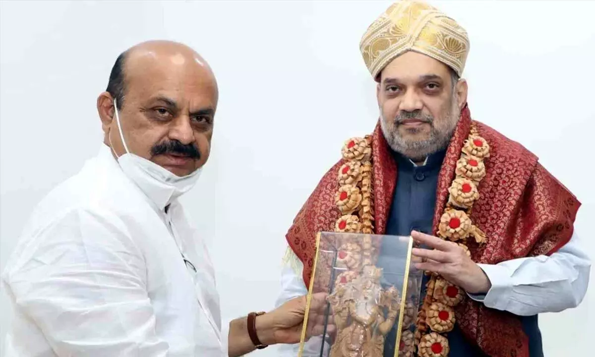 Karnataka CM Basavaraj Bommai and Union Home Minister Amit Shah (File/Photo)