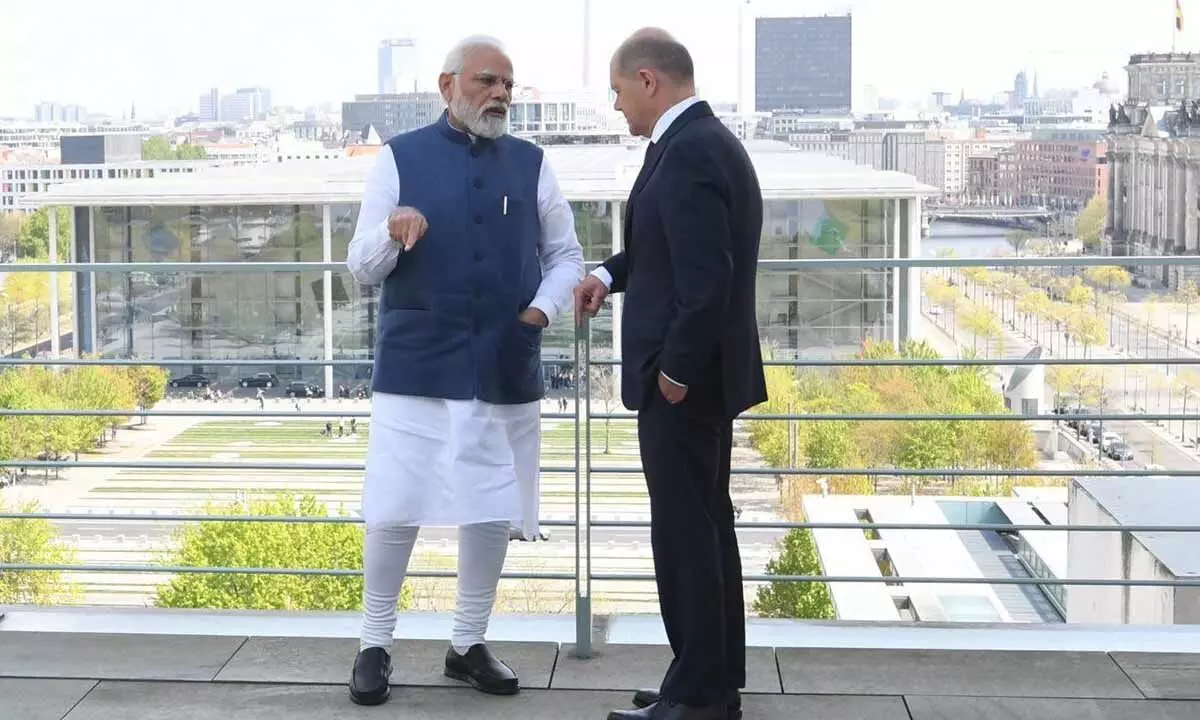 Prime Minister Narendra Modi and German Chancellor Olaf Scholzin