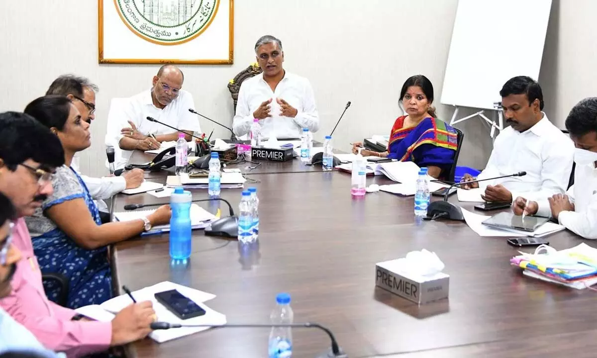 Sabitha Indra Reddy, Harish Rao hold video conf with DCs on Mana Ooru Mana Badi plan