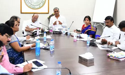 Sabitha Indra Reddy, Harish Rao hold video conf with DCs on Mana Ooru Mana Badi plan