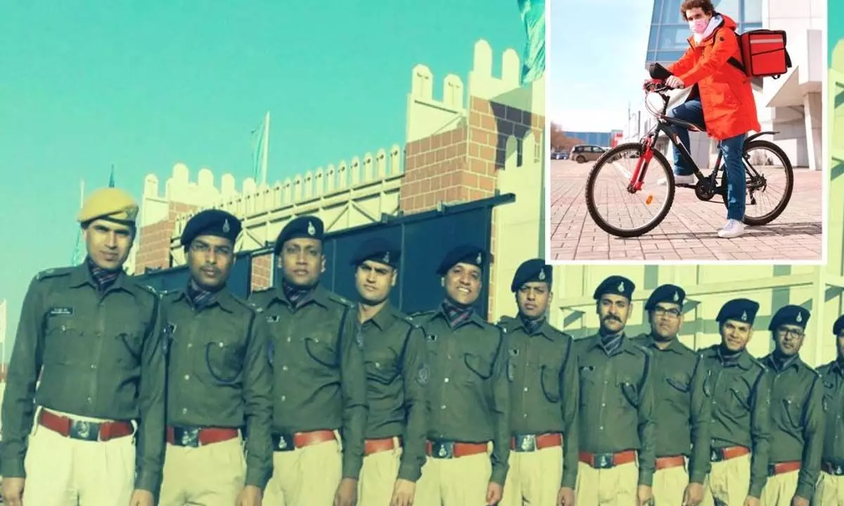 MP Police Gifted Motorcycle To Man Delivering Food On Bicycle