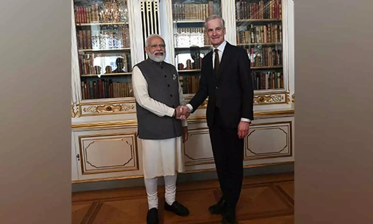 PM Modi holds bilateral talks with Norwegian counterpart ahead of second India-Nordic summit (Twitter: PMO)