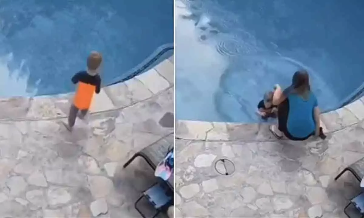 Watch The Trending Video Of A Mother Saving His Child From Getting Drowned