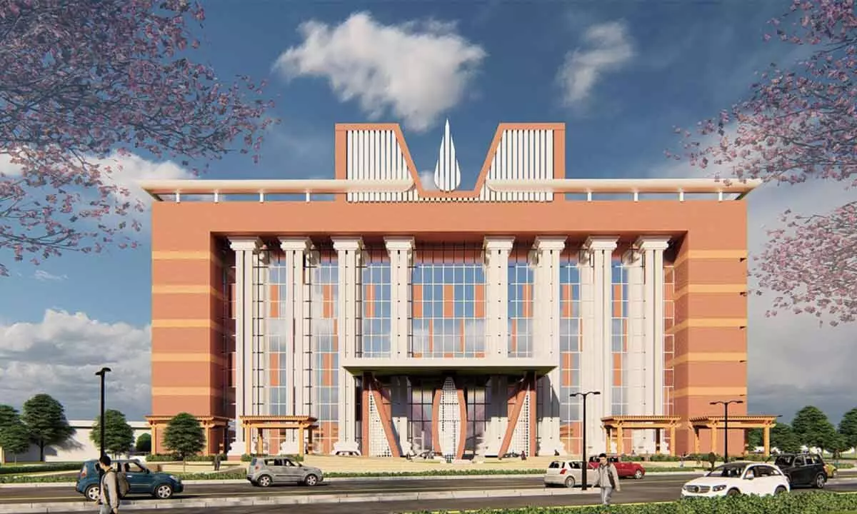 An elevation of Sri Padmavathi Children’s super speciality hospital for which Chief Minister Jagan Mohan Reddy will lay the foundation stone in Tirupati on Thursday