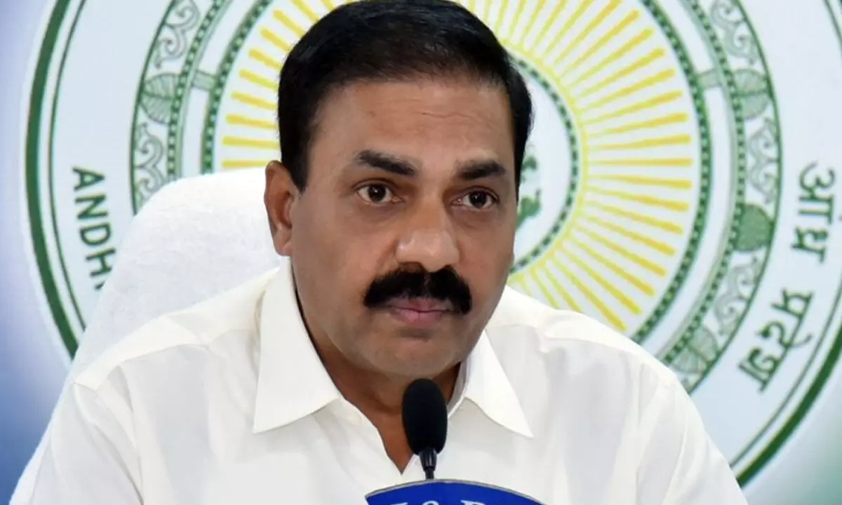 Minister  for Agriculture Kakani Govardhana Reddy ,addressing the press conference at  Secretariat on Wednesday