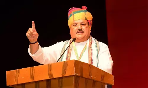 BJP national president JP Nadda addressing a public meeting in Mahbubnagar on Thursday