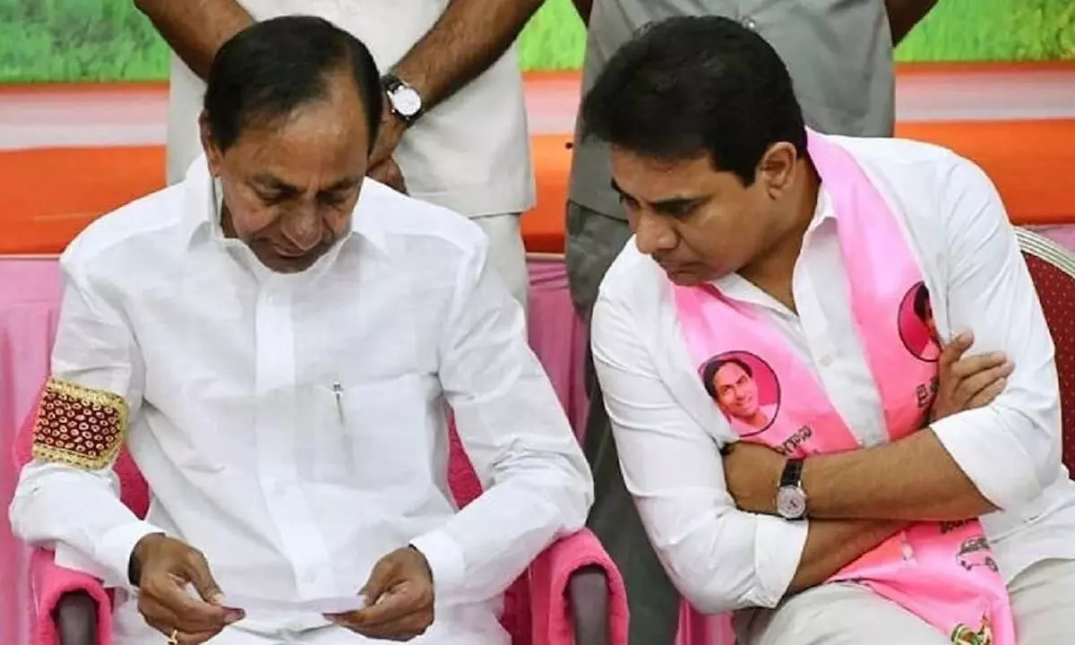 Chief Minister and TRS supremo K Chandrashekar Rao and party working president KT Rama Rao