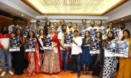 MLC Vamsi Krishna Srinivas Yadav launching a poster for the ensuing event, ‘Srimathi Vizag’, in Visakhapatnam on Saturday