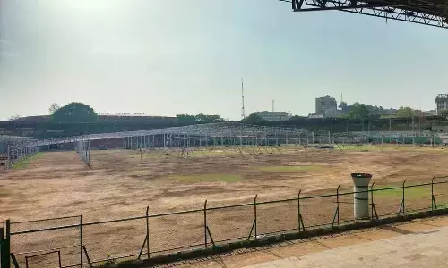 The tent pitched for the Iftar party given by the State on April 29 have not been removed from L B Stadium, leading to inconvenience to the children coming to join the summer camp