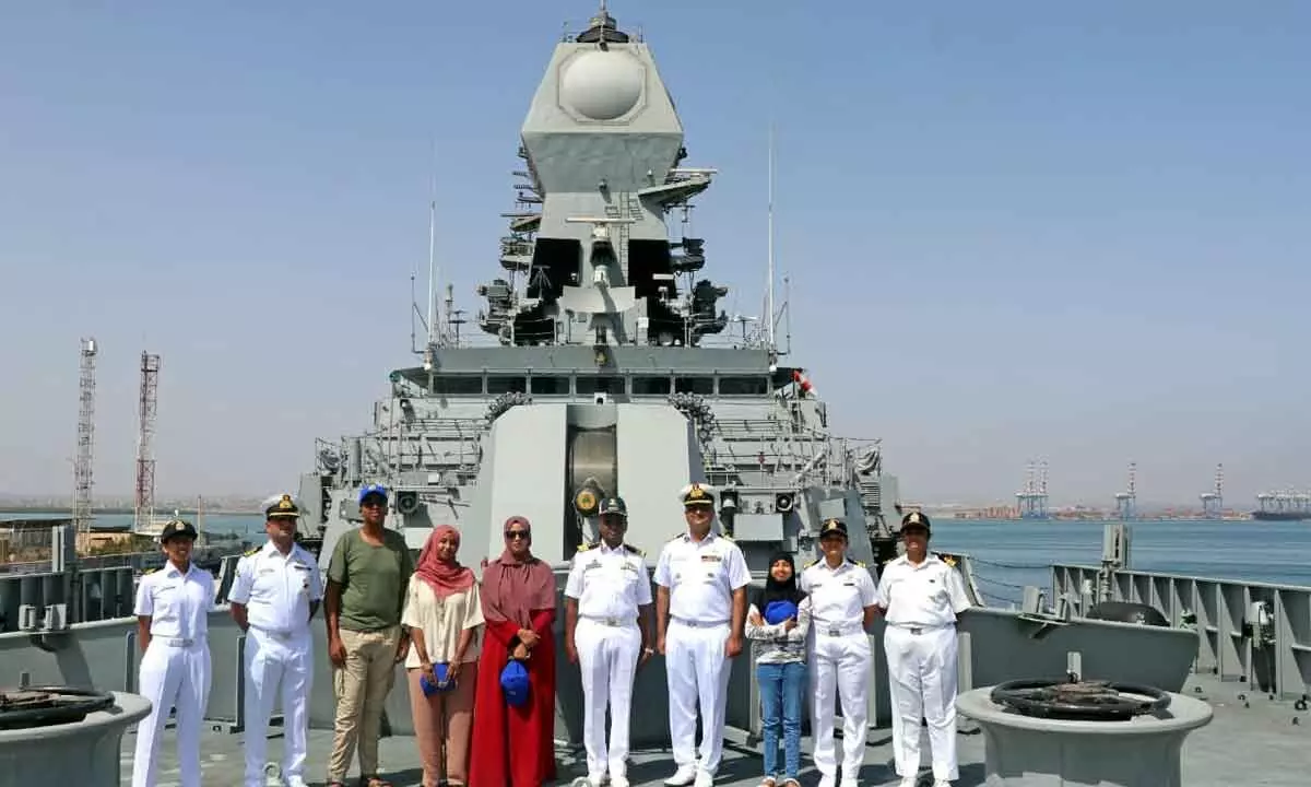 INS Kolkata visited Djibouti as part of anti-piracy patrol by Indian Navy