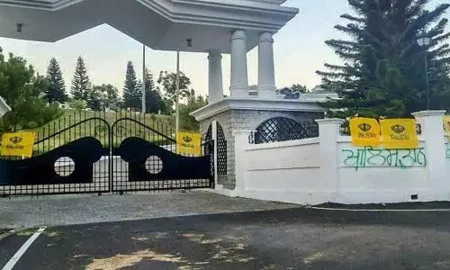 Khalistan flags hung on Himachal Assembly gate