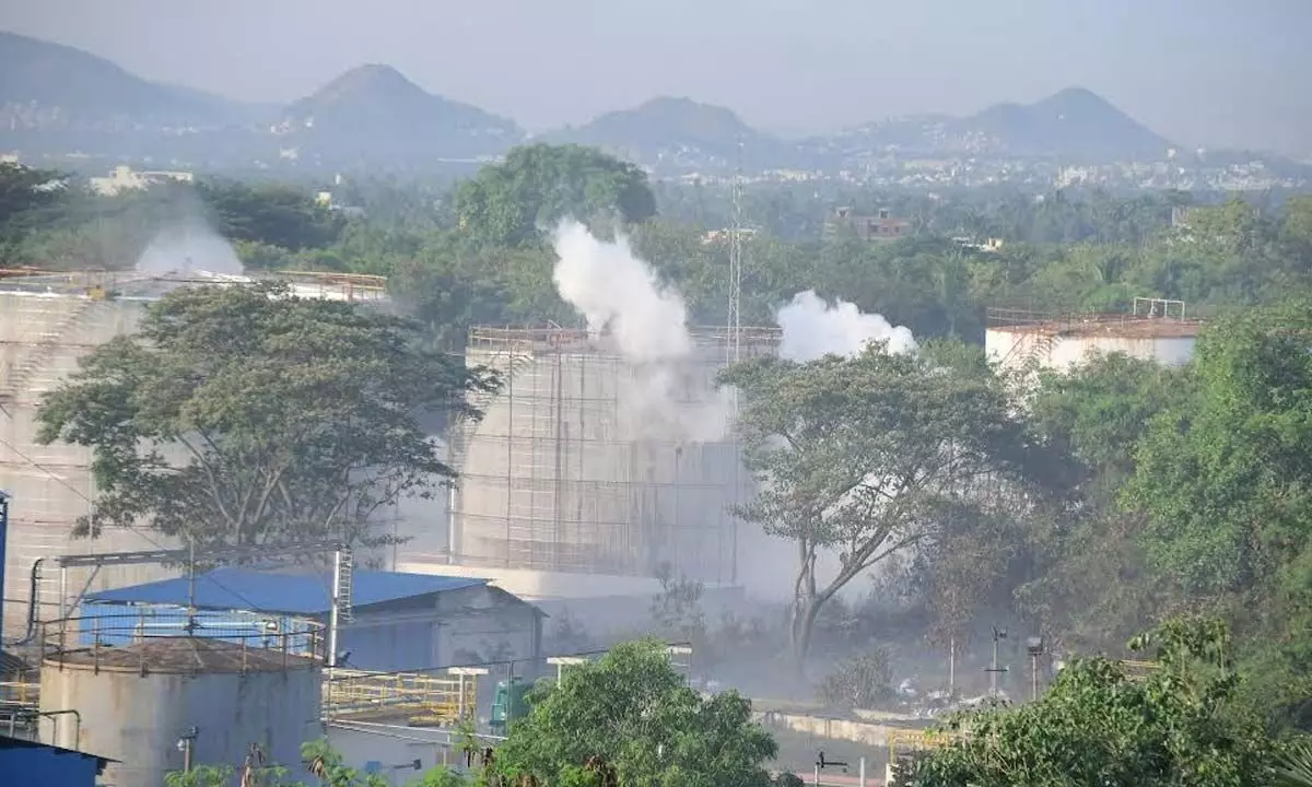 File photo of styrene monomer gas leak at LG Polymers in Visakhapatnam