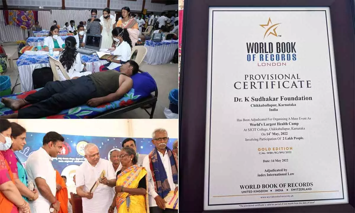 Bengaluru: Minister Sudhakars foundation gets world record for mega free health camp