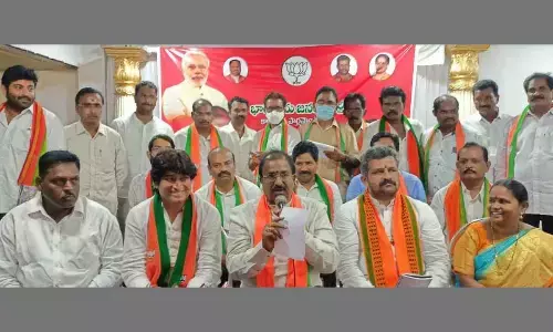 BJP State president Somu Veerraju addressing the media in Kakinada on Monday
