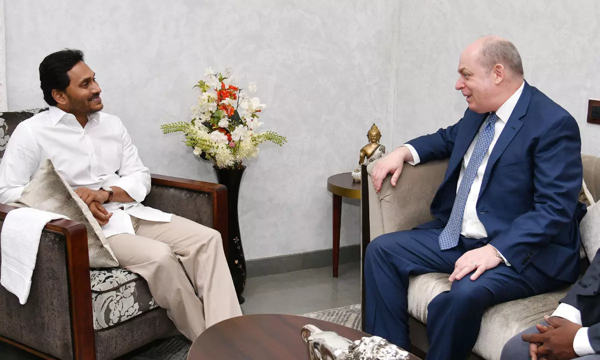 US Consul General in Hyderabad Joel Reefman calls on Chief Minister Y S Jagan Mohan Reddy at Tadepalli on Tuesday