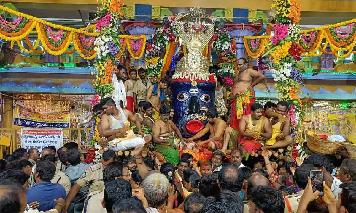 Gangamma Viswaroopa darshan at the temple in Tirupati on Wednesday