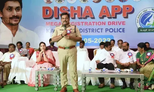 District Superintendent of Police M Ravindranath Babu addressing a meeting at Annavaram on Wednesday