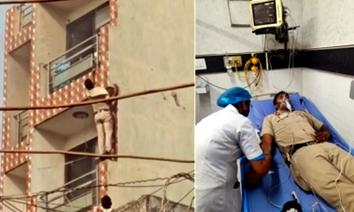 Two cops injured while saving woman, kids from Delhi fire