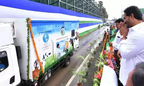 YS Jagan flags off 175 veterinary ambulances