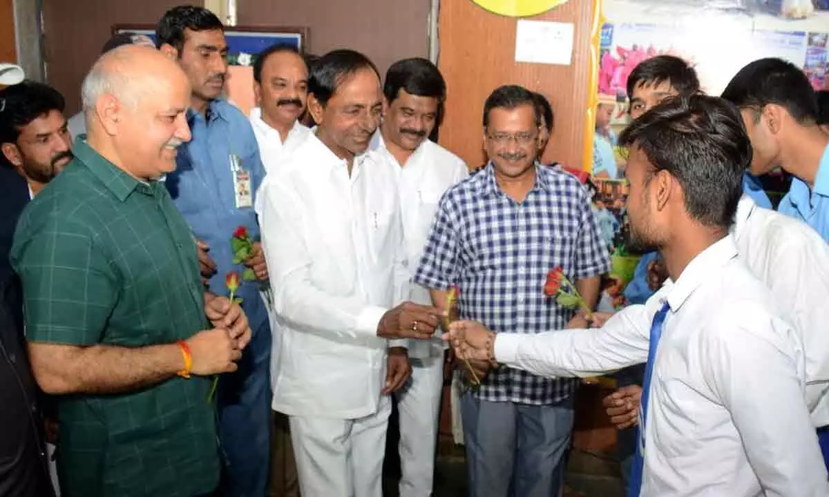 KCR lauds education experiment by AAP govt