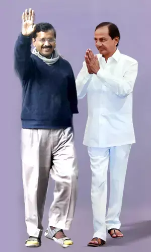 Telangana C.M KCR Meets Delhi C.M; Takes A Subtle Jab At Central Government