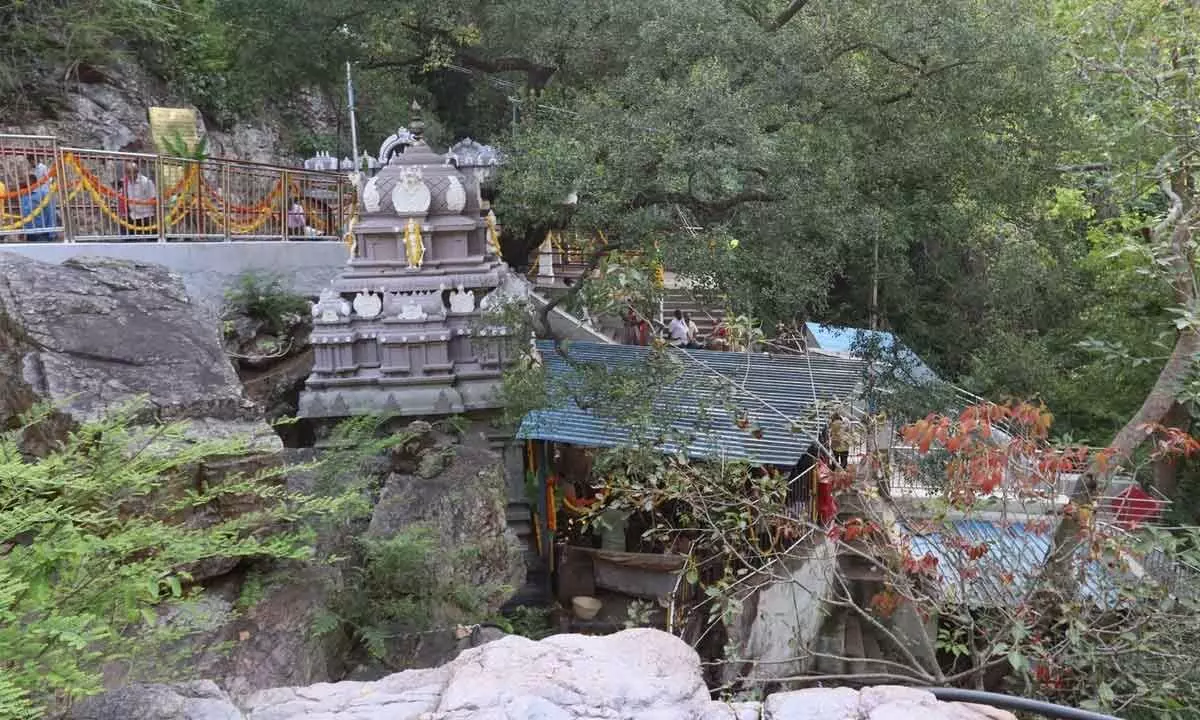 A view of Anjaneya Swamy temple  at Anjanadri near Akasa Ganga  on Tirumala hills