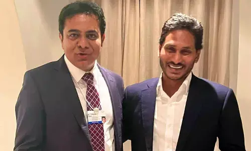 Telangana IT and Industries Minister KTR and AP CM YS Jagan Mohan Reddy at the 52nd World Economic Forum meeting in Davos