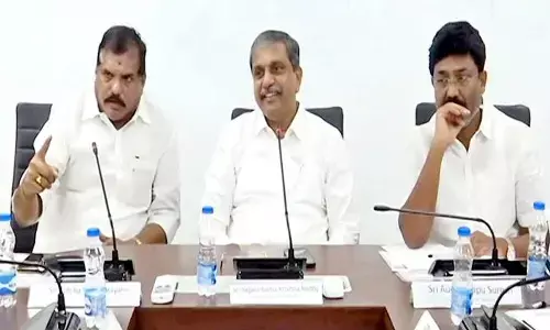Education Minister Botsa Satyanarayana, Government Advisor (Public Affairs) Sajjala Ramakrishna Reddy and Municipal Administration Minister Adimulapu Suresh