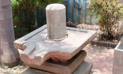 The Shivalingam found during the excavations of Polavaram spillway
