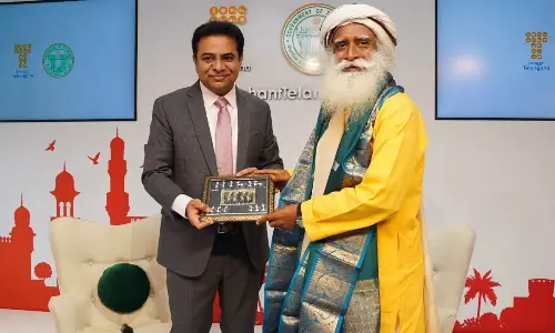 KTR meets Sadguru at Davos