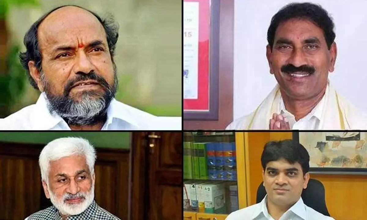 YSRCP candidates file nominations for the election of four vacant Rajya Sabha seats