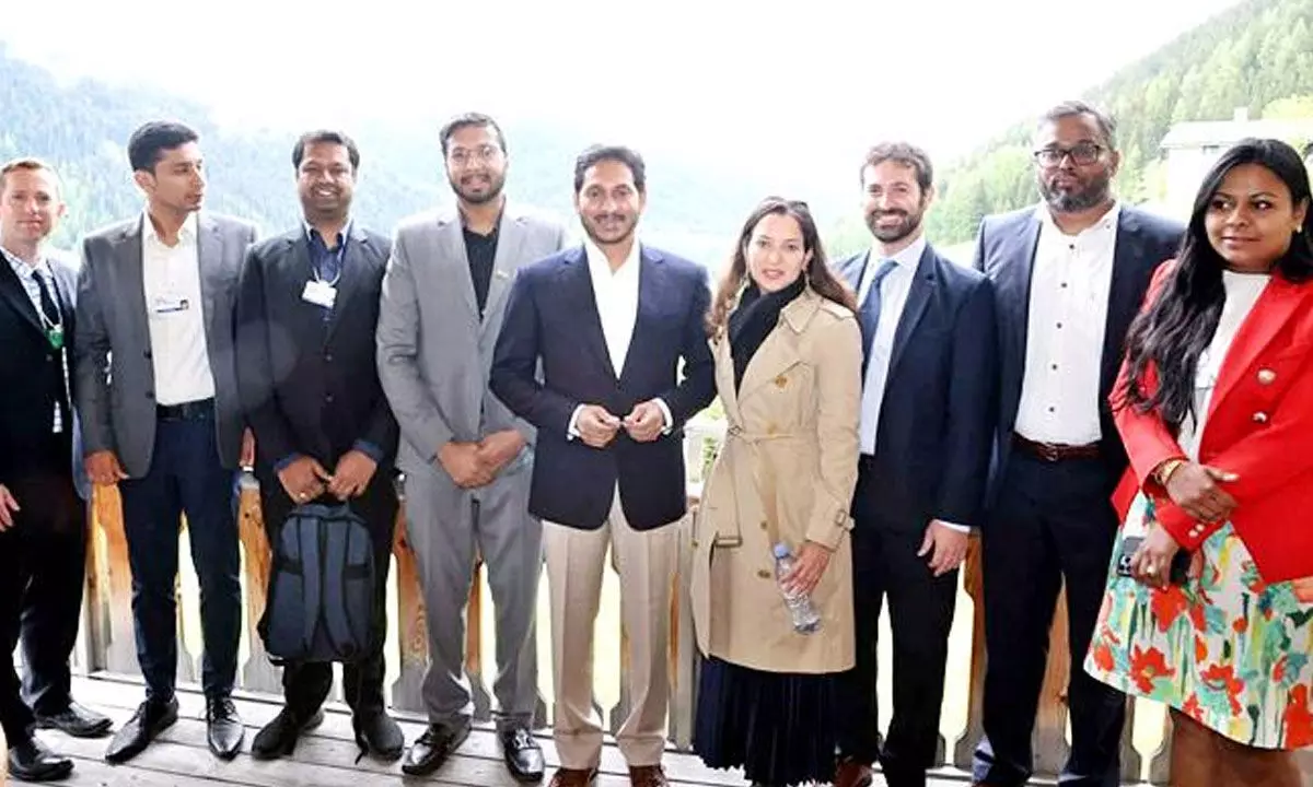 YS Jagan meets entrepreneurs at World Economic Forum, explains opportunities in AP