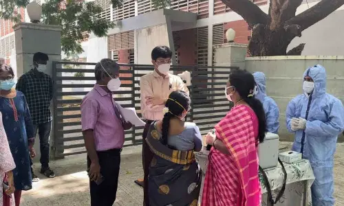 Health Secretary J Radhakrishnan and other senior health department officials visited Anna University campus on Tuesday