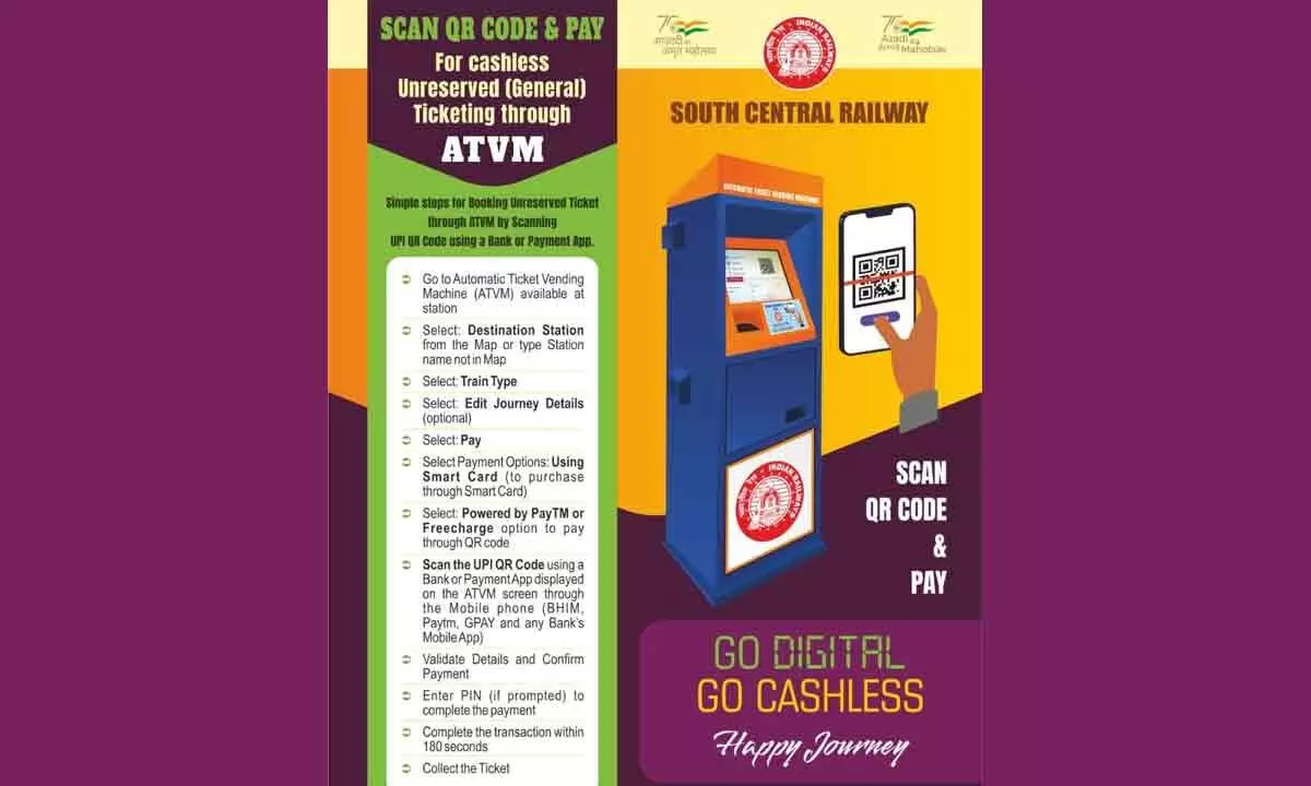 Scan QR code on ATVM for rail ticket booking
