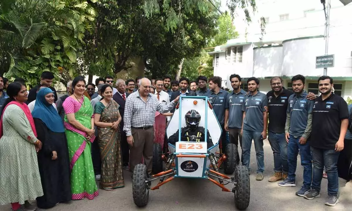 Students of MJ Engg College develop dust, water-proof e-vehicle