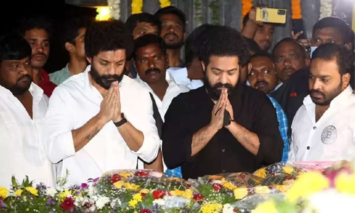 Jr NTR pays respects to his grandfather NT Rama Rao