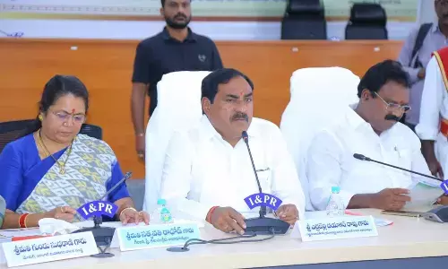 Minister for Panchayat Raj and Rural Development Errabelli Dayakar Rao speaking at the preparatory meeting of the upcoming Pattana and Palle Pragathi programme in Hanumakonda on Saturday
