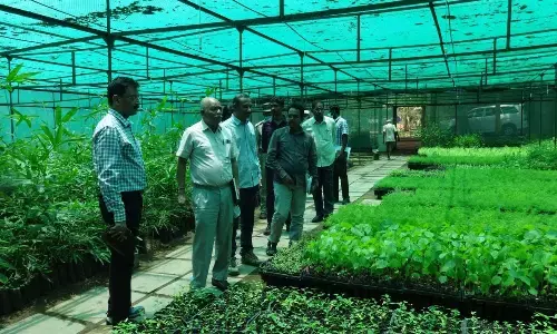 PCCF A K Naik along with other forest officials at the Regional Forest Research Centre on Saturday