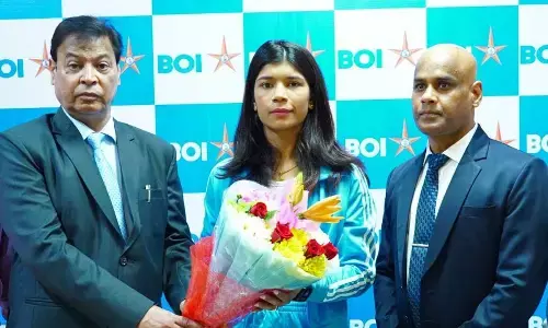 Bank of India, T zone, fetes Nikhat Zareen