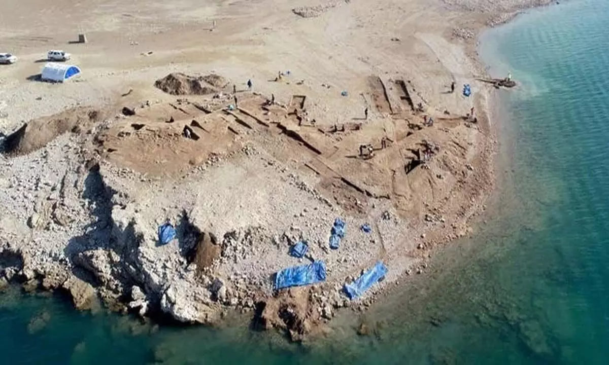 The archaeological site of Kemune in the Mosul Dam. (Universities of Freiburg and Tübingen, KAO)