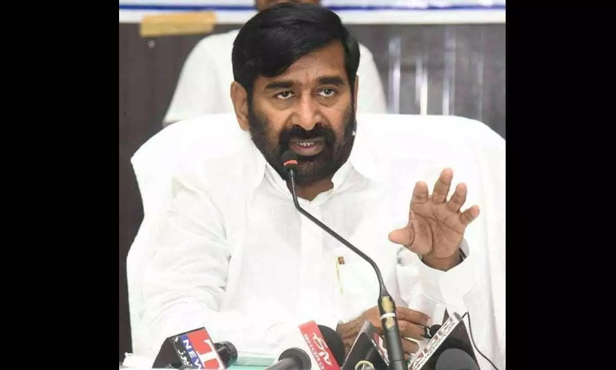 Energy Minister Jagadish Reddy addressing the media in Suryapet on Thursday