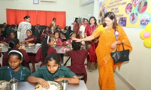 NTPC - Sanyukta Mahila Samiti and Noida president Kiran Singh visiting the girls participating in the summer residential training programme in Visakhapatnam on Thursday