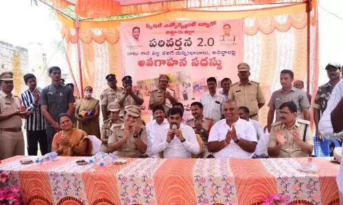 SEB Director  A Ramesh Reddy  addressing at Operation Parivartana programme held at Pedda Harijanawada on Sunday