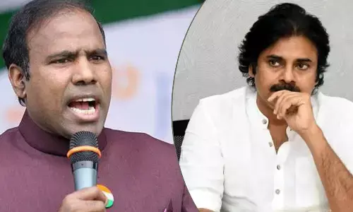 Praja Shanti party president KA Paul and Jana Sena party chief Pawan Kalyan