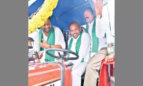 ZP Chairman Majji Srinivasa Rao and MP B Chandrasekhar in Vizianagaram on Tuesday