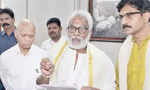 TTD chairman YV Subba Reddy speaking to media in Tirumala on Saturday on the conduct of Srinivasa Kalyanams in US