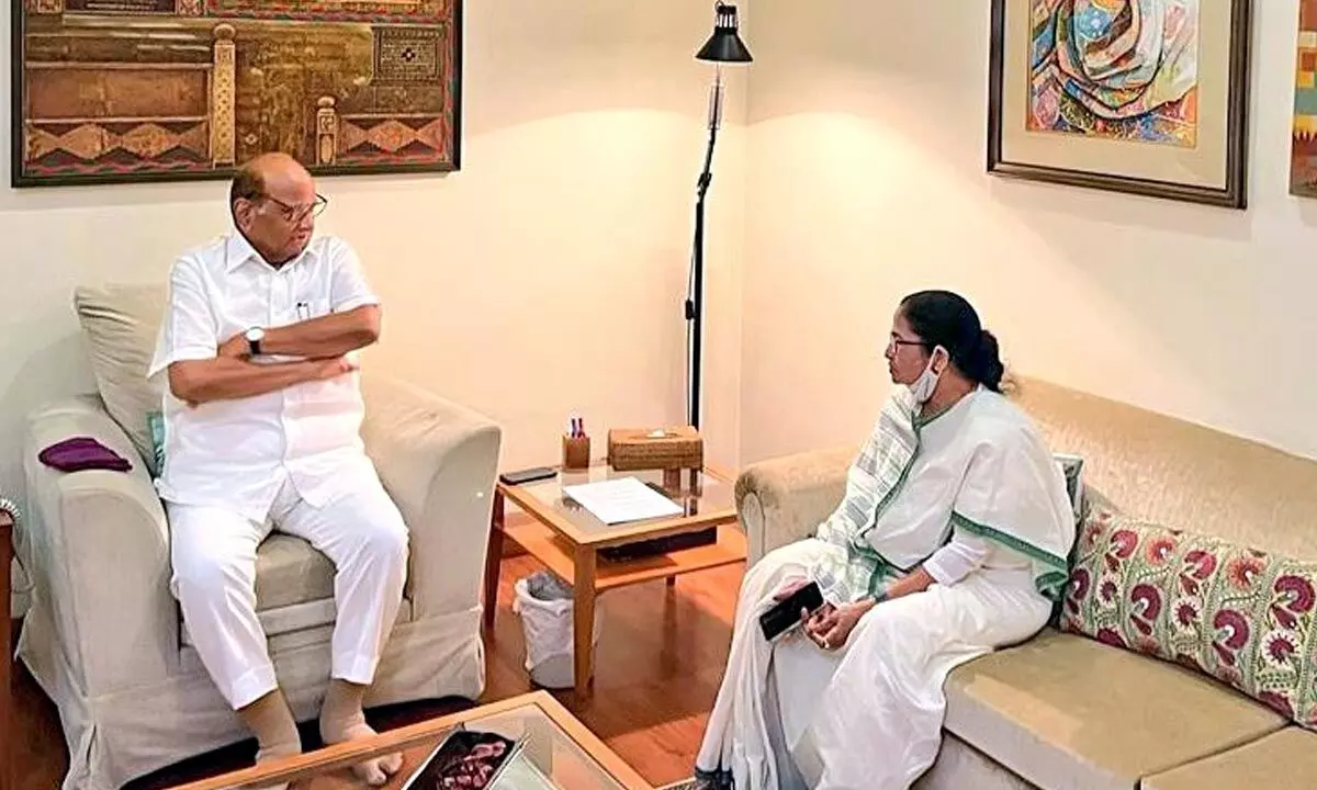 NCP supremo Sharad Pawar and Trinamool Congress chief Mamata Banerjee