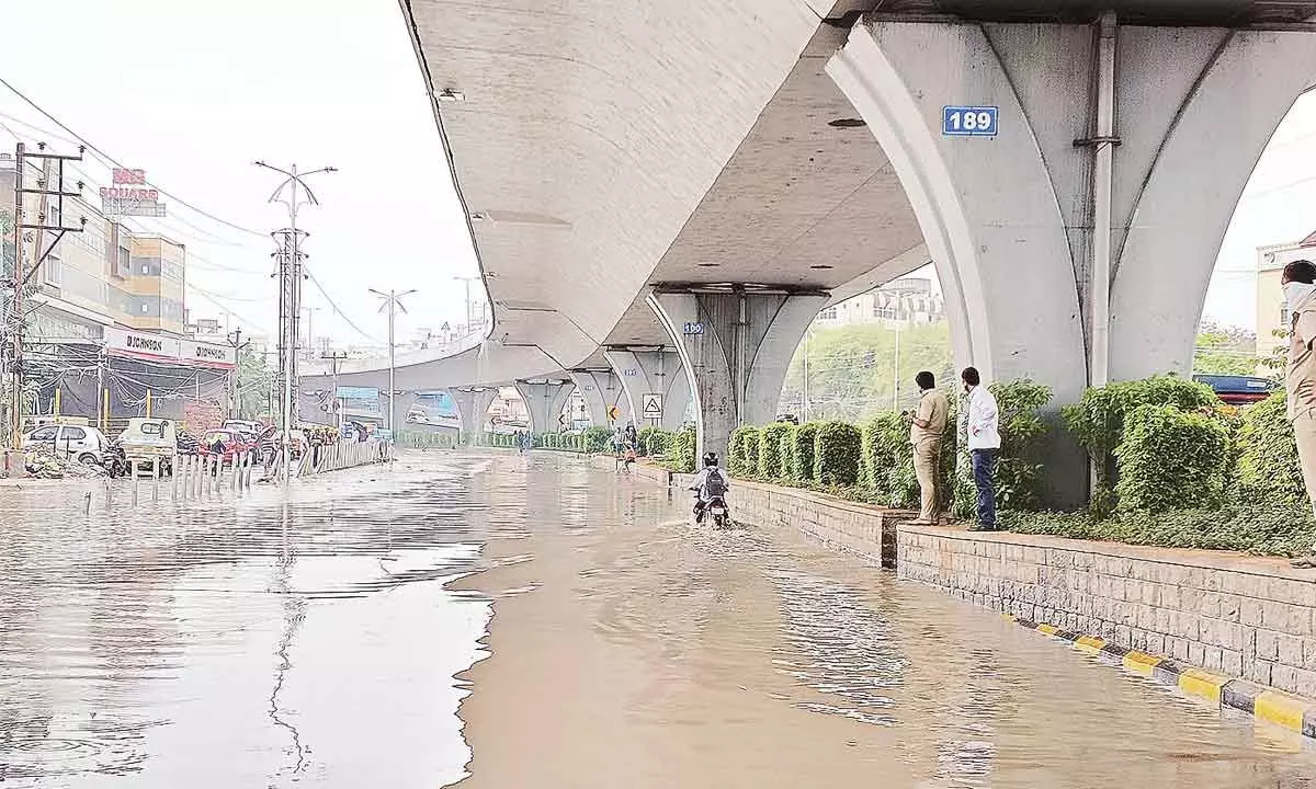 Hyderabad: Roads under flyovers take a beating after heavy rain