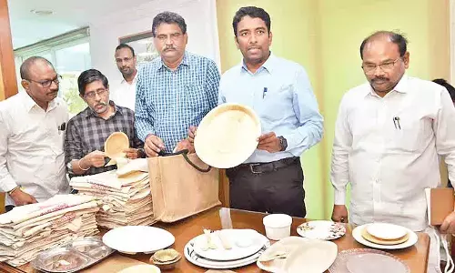 GVMC Commissioner G Lakshmisha advocating eco-friendly alternatives in Visakhapatnam on Friday