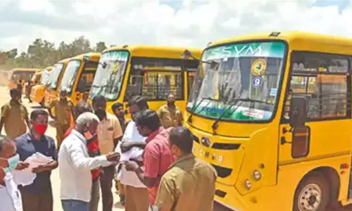 Annual Inspection Of School Buses Begun In Tamil Nadu